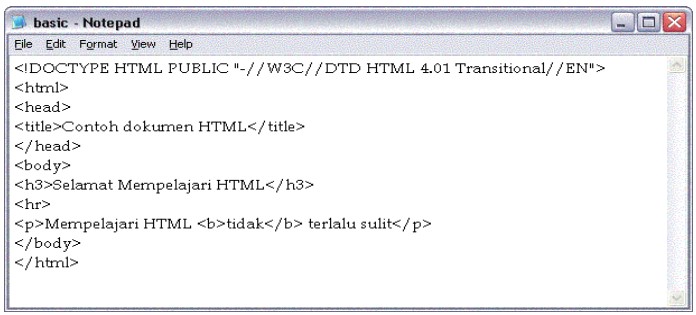 Notepad untuk editor HTML
